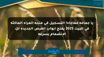 يا جماعة مفاجأة! التسجيل في منحة المرأة الماكثة في البيت 2025 يفتح أبواب الفرص الجديدة لكِ الانضمام بسرعة